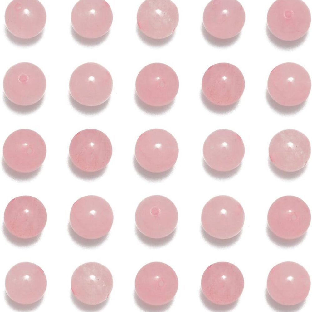 200pcs 6mm Rose Quartz Loose Beads for Jewelry Making, Natural Semi Precious Bea